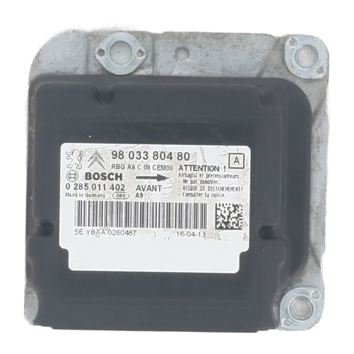 Calculateur airbag — PEUGEOT — 208 I — PHASE 1 — OE 9803380480 — occasion garantie 2 ans