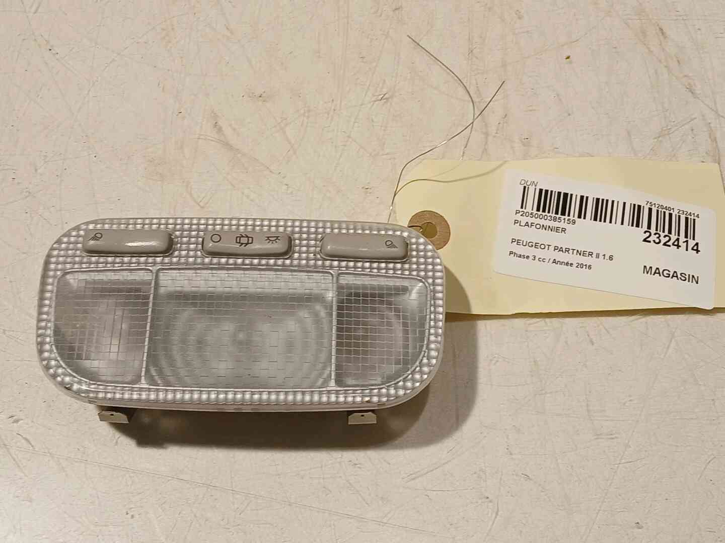 Plafonnier — PEUGEOT — PARTNER II — PHASE 3 — OE 6362Q2 — occasion garantie 2 ans