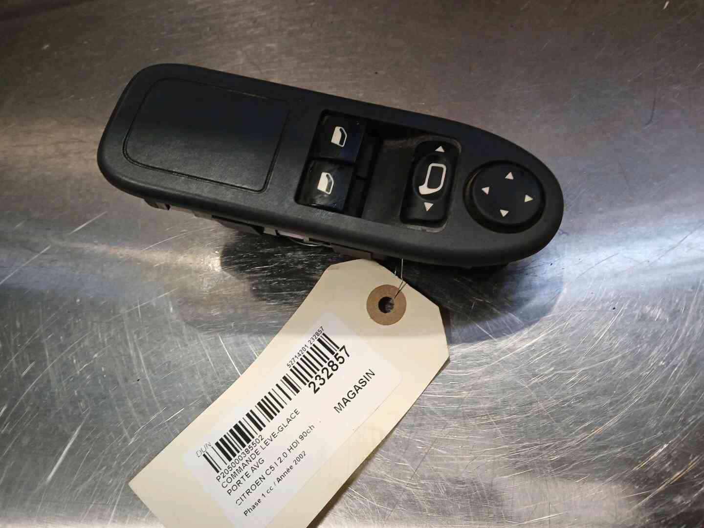 Commande leve-glace porte avant gauche — CITROEN — C5 — PHASE 1 — OE 6554Z9 — occasion garantie 2 ans