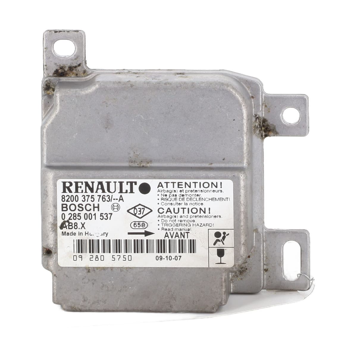 Calculateur airbag — RENAULT — CLIO II CAMPUS — PHASE 2 — OE 8200375763 — occasion garantie 2 ans