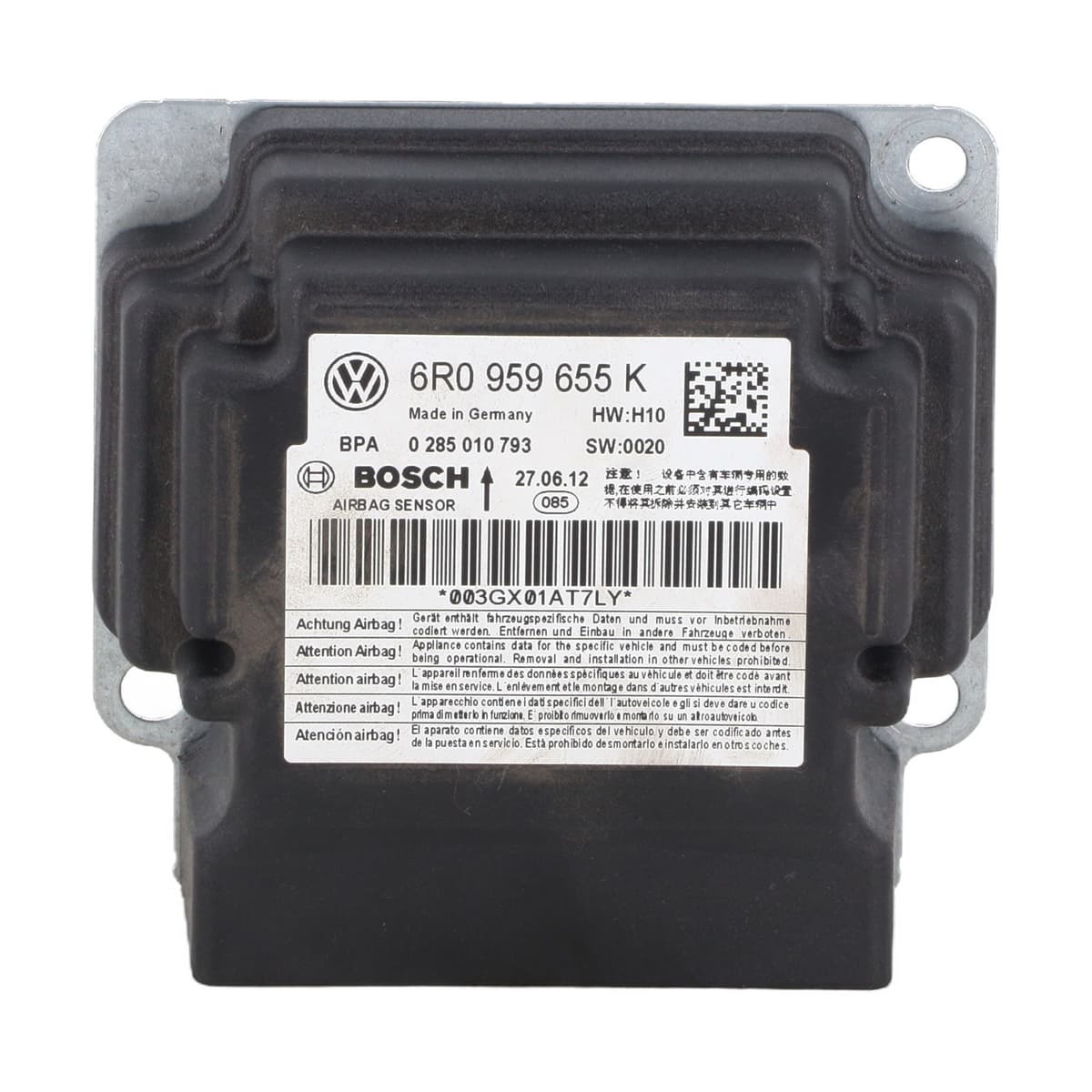 Calculateur airbag — VOLKSWAGEN — POLO V — PHASE 1 — OE 6R0959655K01K — occasion garantie 2 ans
