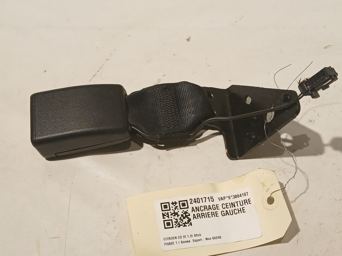 Ancrage ceinture arriere gauche — CITROEN — C3 III — PHASE 1 — OE 98119905XT — occasion garantie 2 ans