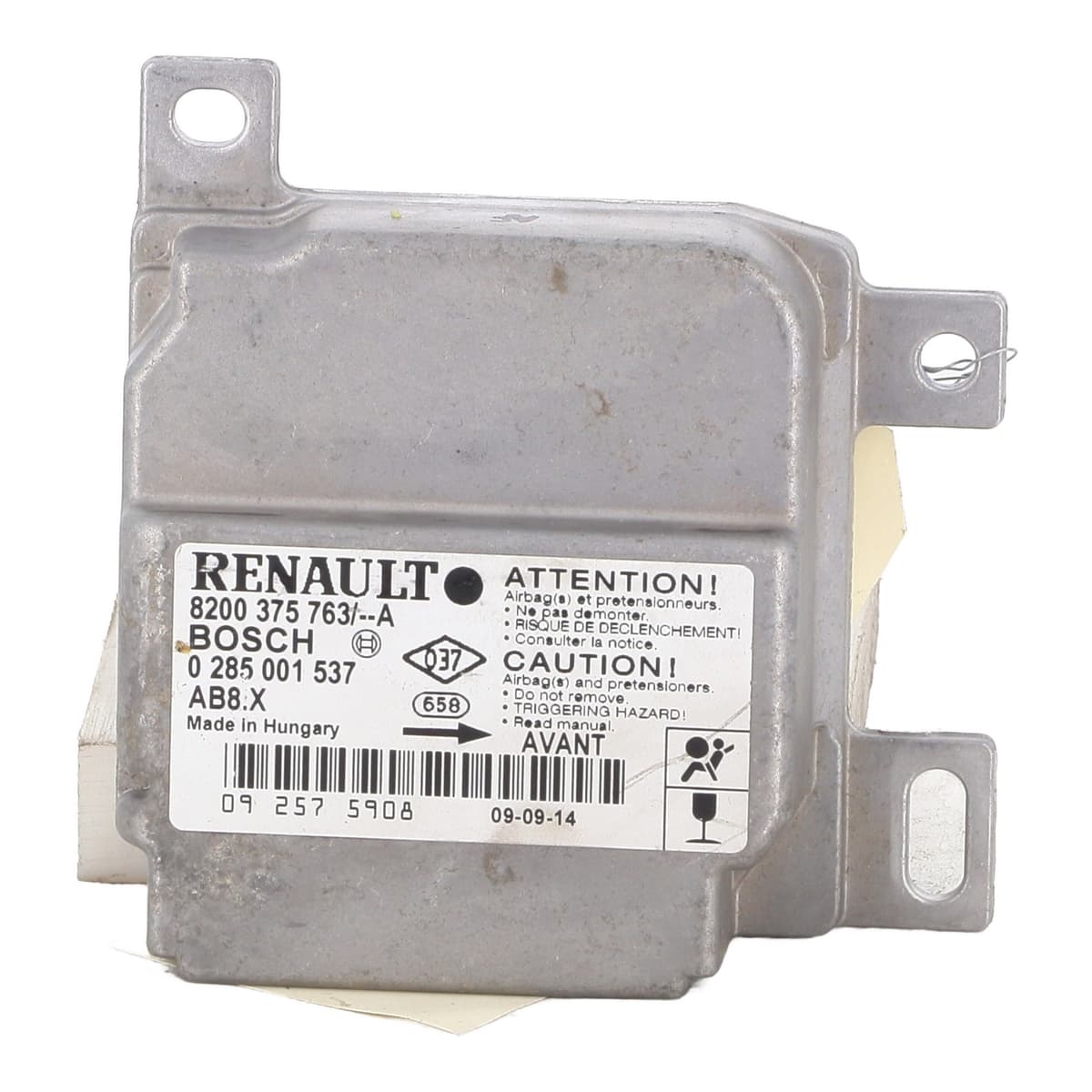 Calculateur airbag — RENAULT — CLIO II CAMPUS — PHASE 2 — OE 8200375763 — occasion garantie 2 ans